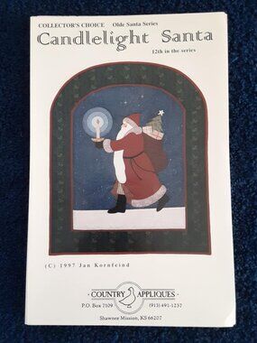 CANDLELIGHT SANTA Olde Santa Series 12th CA-99 Country Appliques VTG Pattern